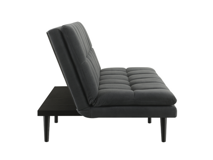 Canapé convertible Jaden en tissu - Gris foncé