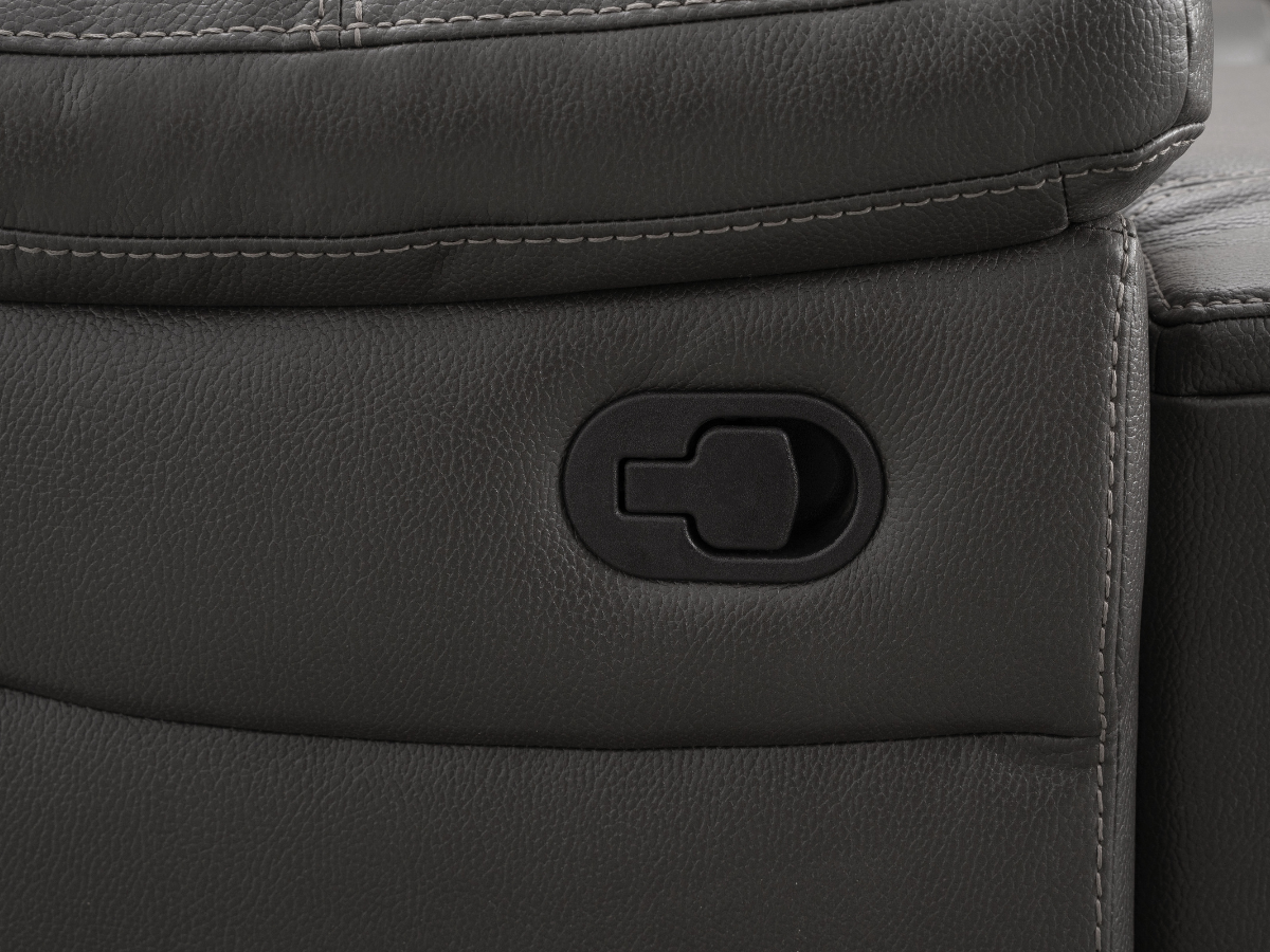 Canapé d'angle inclinable manuel Cooper - Marron