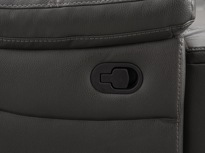 Canapé d'angle inclinable manuel Cooper - Marron