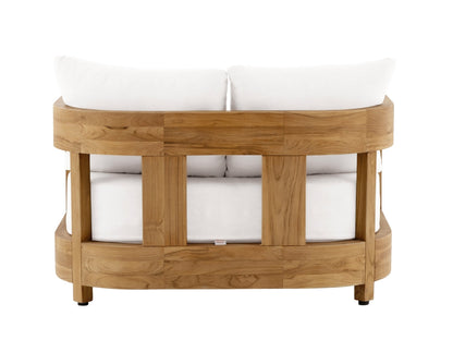 Lit de jour d'extérieur Santino® - Tissu blanc et structure en teck