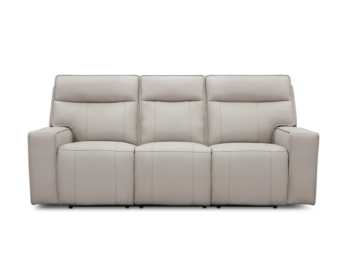 Canapé inclinable électrique en cuir Layton - Gris