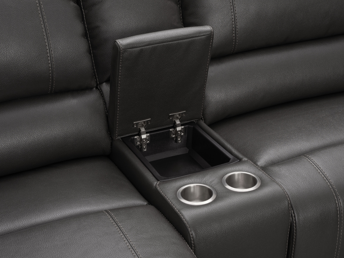 Canapé d'angle inclinable manuel Cooper - Marron