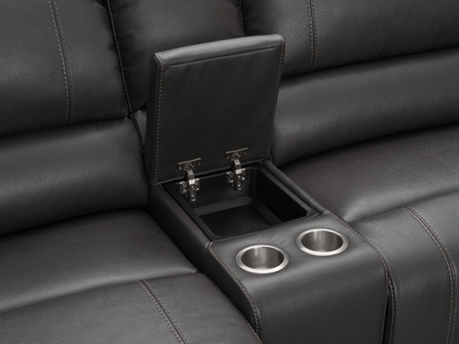 Canapé d'angle inclinable manuel Cooper - Marron