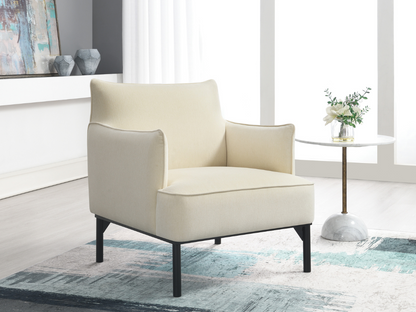 Fauteuil d'appoint Gatsby en tissu - Ivoire