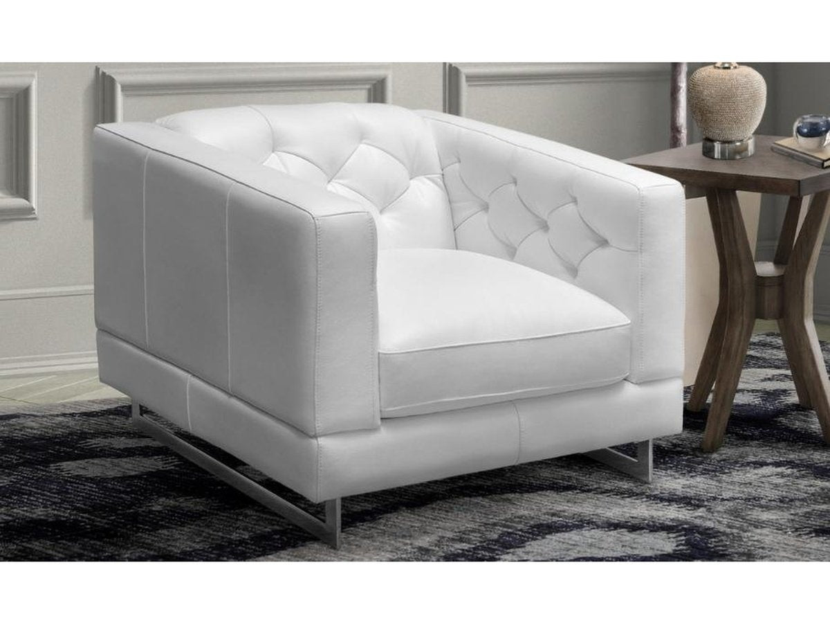 Fauteuil en cuir Margaret - Blanc