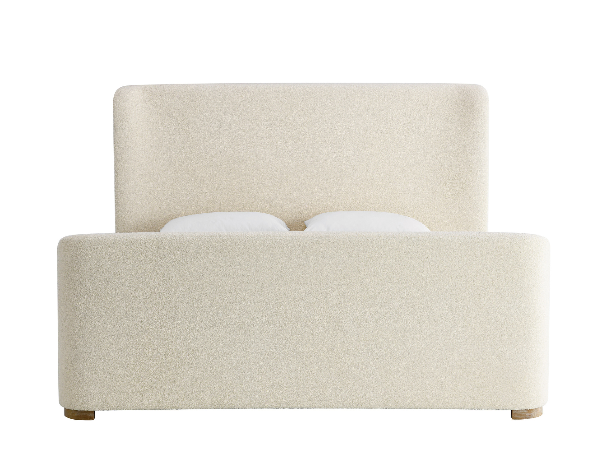 Lit traîneau en tissu bouclé Luciano de JoJo Fletcher - King - Ivoire