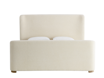 Lit traîneau en tissu bouclé Luciano de JoJo Fletcher - King - Ivoire