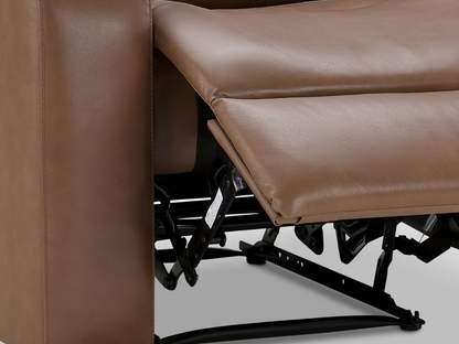 Canapé inclinable manuel Waylen en cuir pleine fleur - Marron