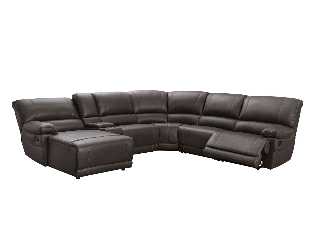 Canapé d'angle inclinable manuel Cooper - Marron