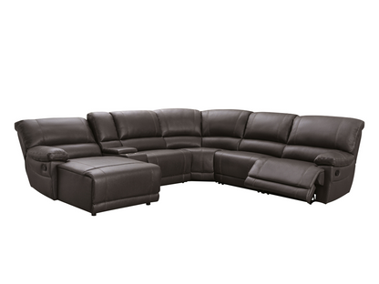 Canapé d'angle inclinable manuel Cooper - Marron