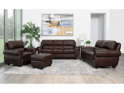 Pouf en cuir Austin - Marron