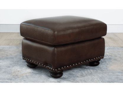 Pouf en cuir Austin - Marron