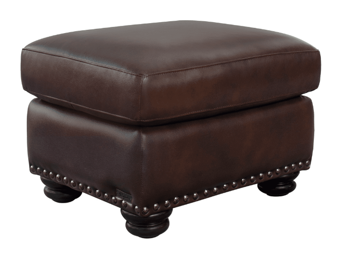 Pouf en cuir Austin - Marron