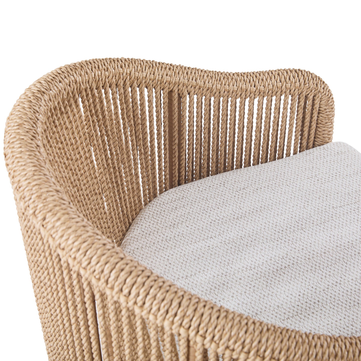 Chaise de salle à manger d'extérieur Bali en teck et corde