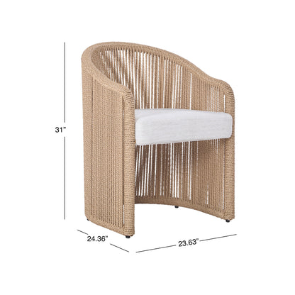 Chaise de salle à manger d'extérieur Bali en teck et corde