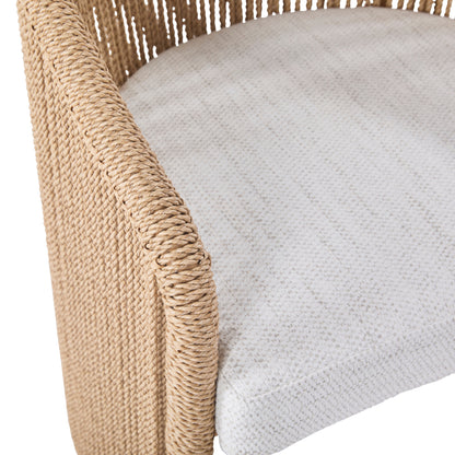 Chaise de salle à manger d'extérieur Bali en teck et corde