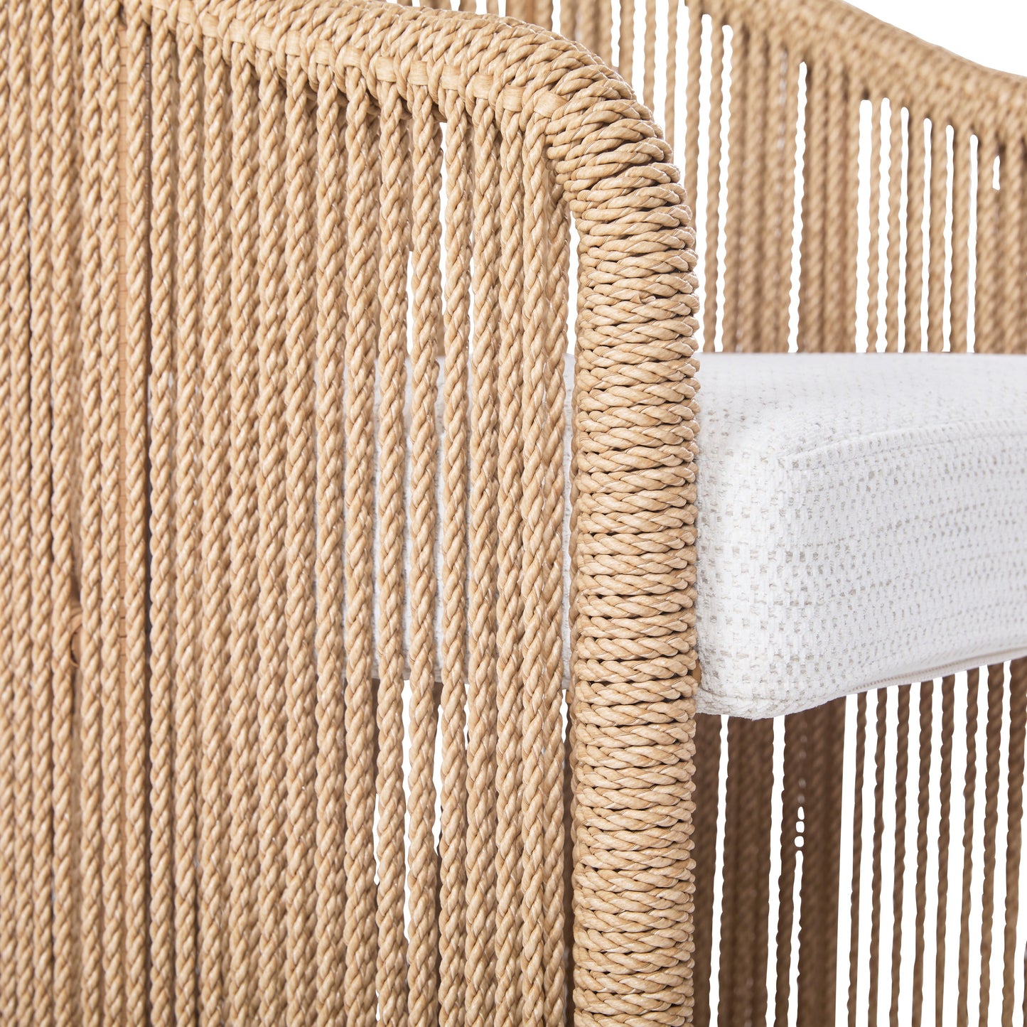 Chaise de salle à manger d'extérieur Bali en teck et corde