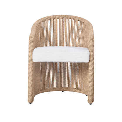 Chaise de salle à manger d'extérieur Bali en teck et corde