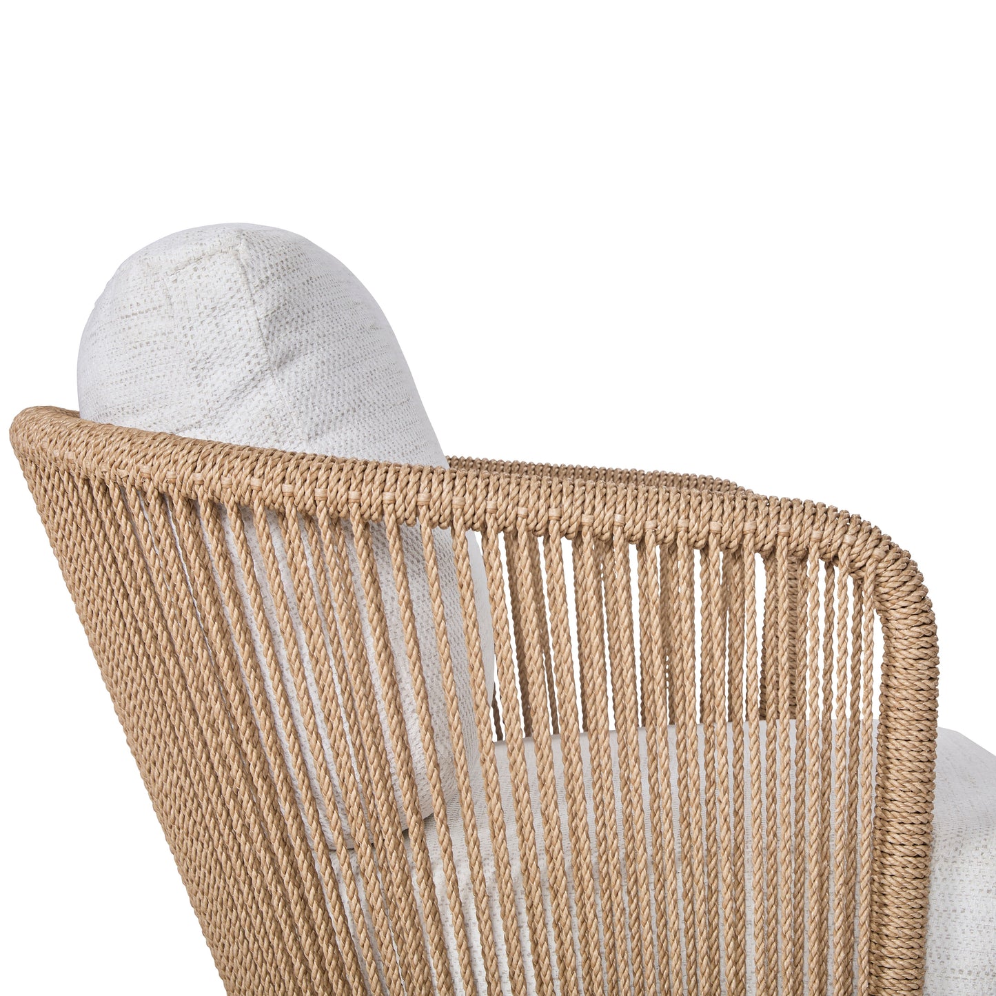 Chaise pivotante d'extérieur Bali en teck et corde