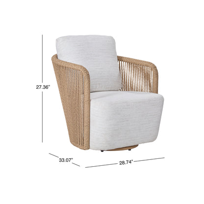 Chaise pivotante d'extérieur Bali en teck et corde