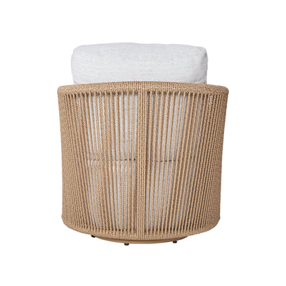 Chaise pivotante d'extérieur Bali en teck et corde