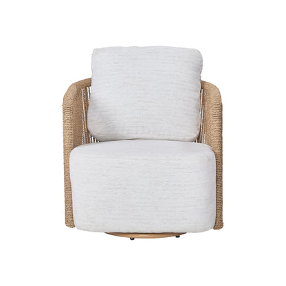 Chaise pivotante d'extérieur Bali en teck et corde