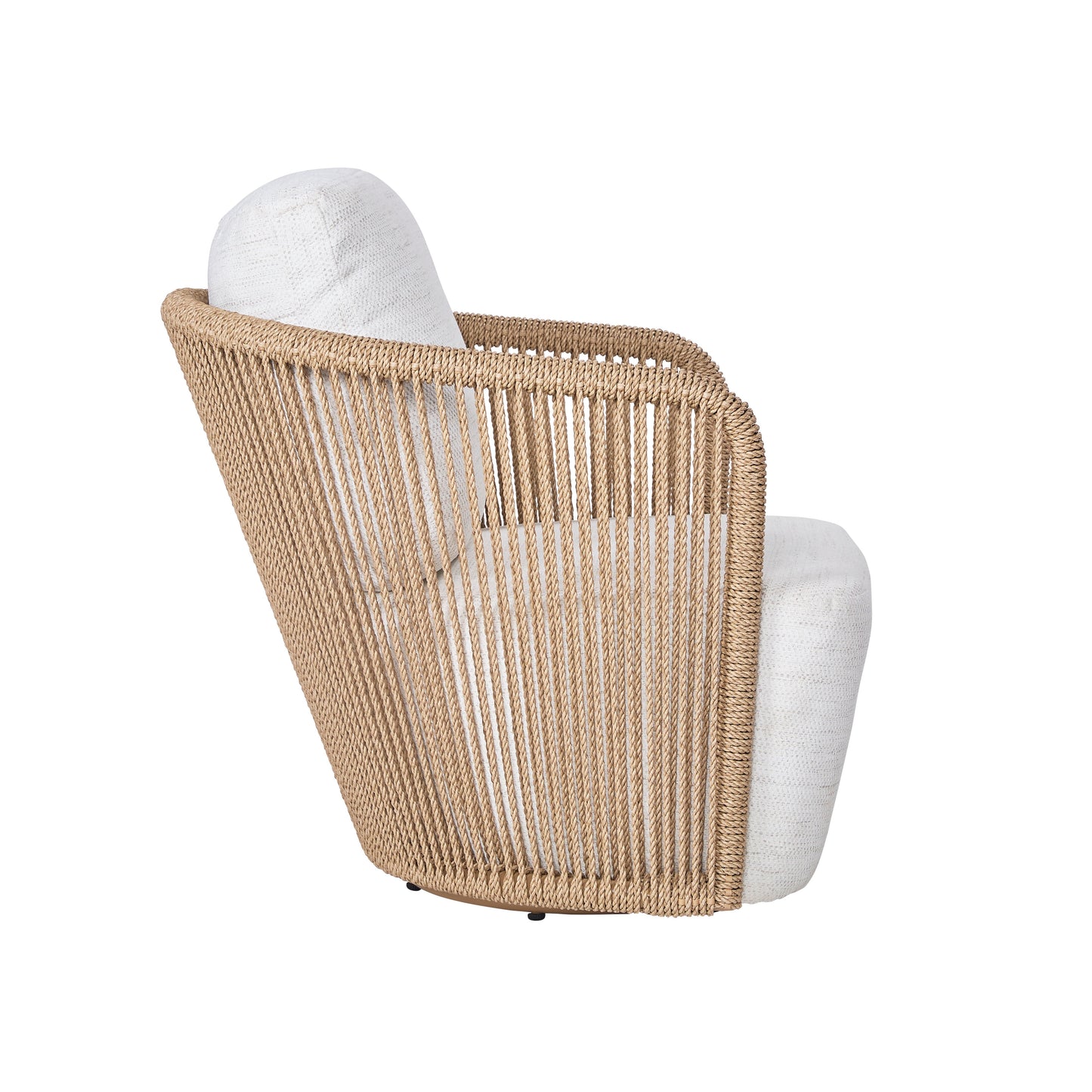 Chaise pivotante d'extérieur Bali en teck et corde