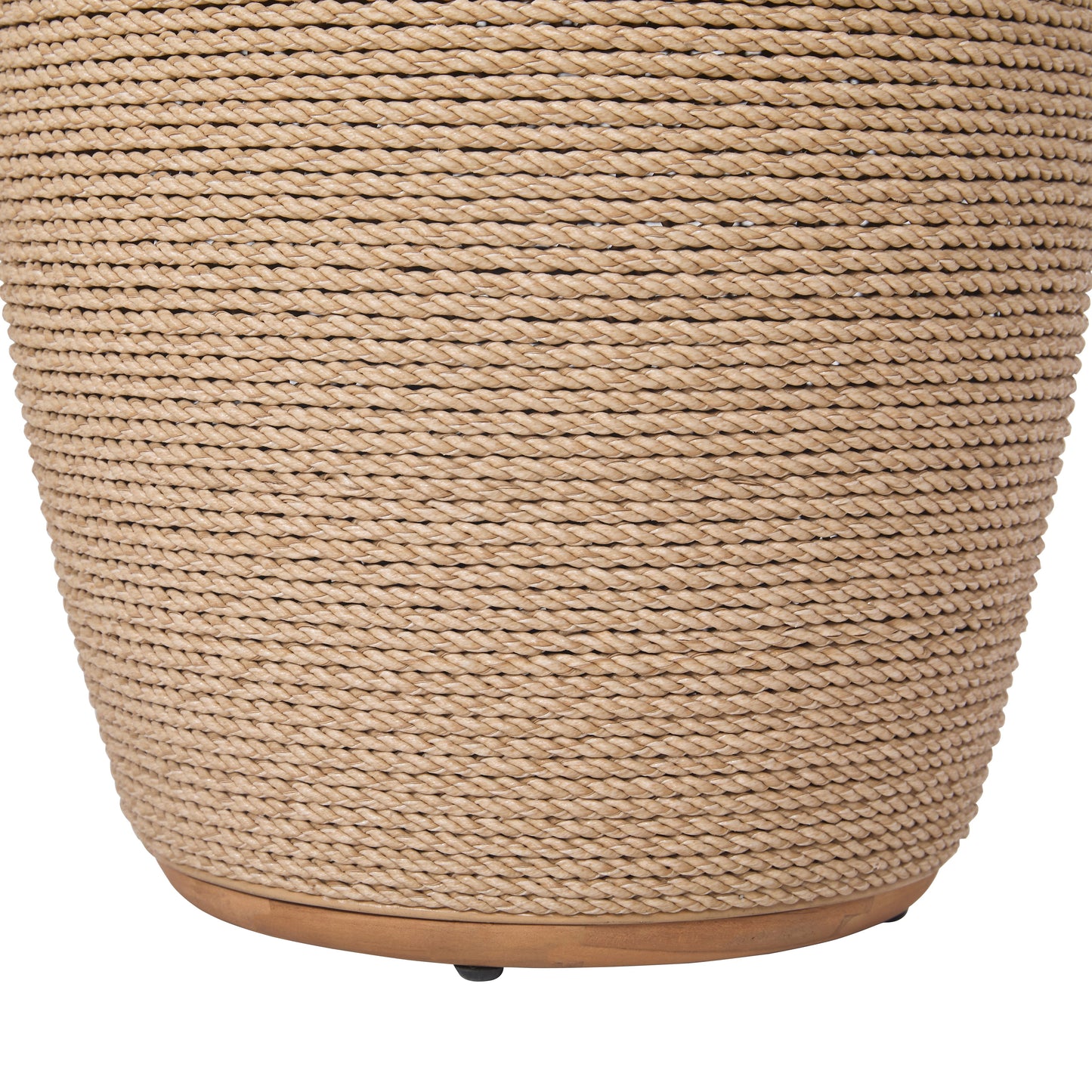 Table d'appoint de rangement d'extérieur en teck et corde de Bali