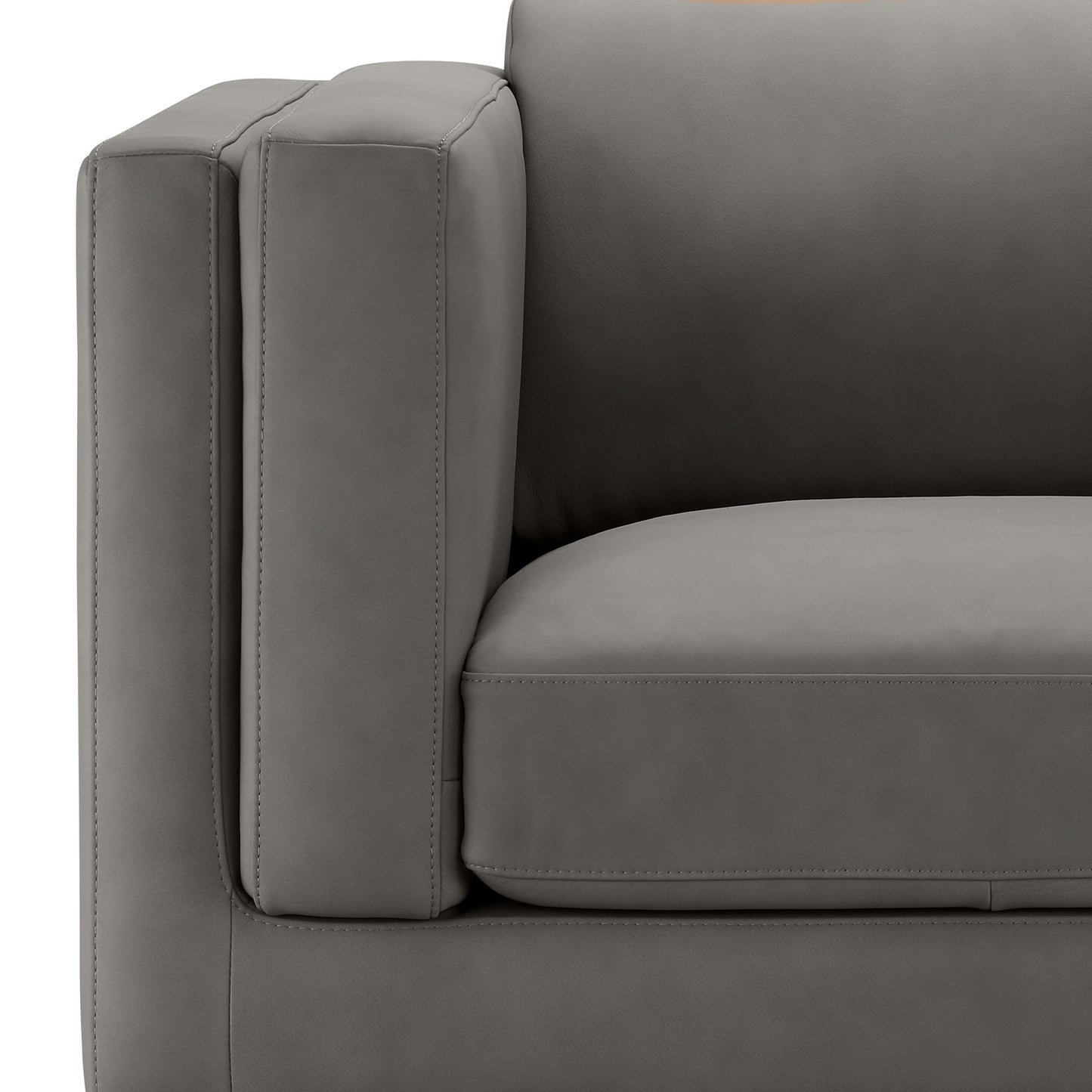 Fauteuil Boyd en cuir pleine fleur - Gris