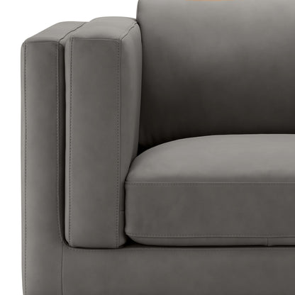 Fauteuil Boyd en cuir pleine fleur - Gris