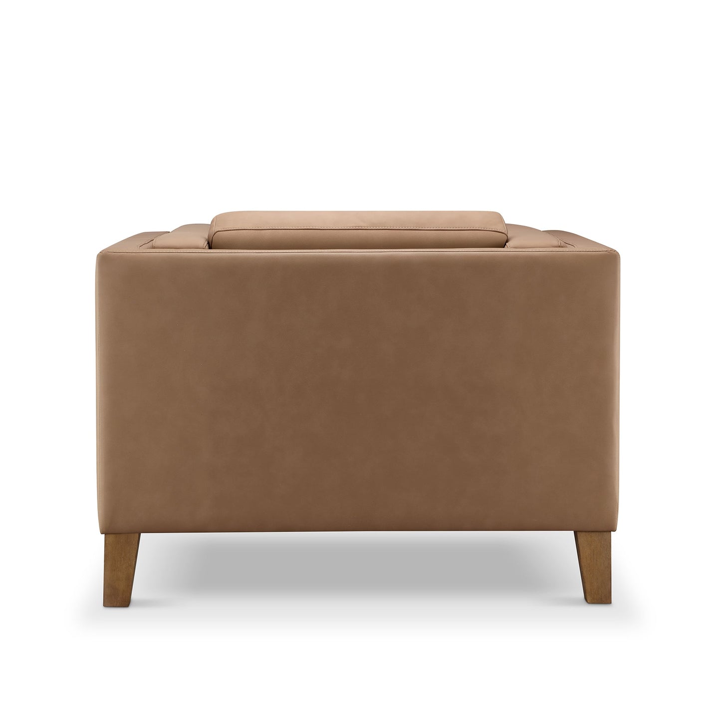 Fauteuil Boyd en cuir pleine fleur - Marron selle