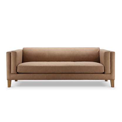 Canapé Boyd en cuir pleine fleur - Marron selle