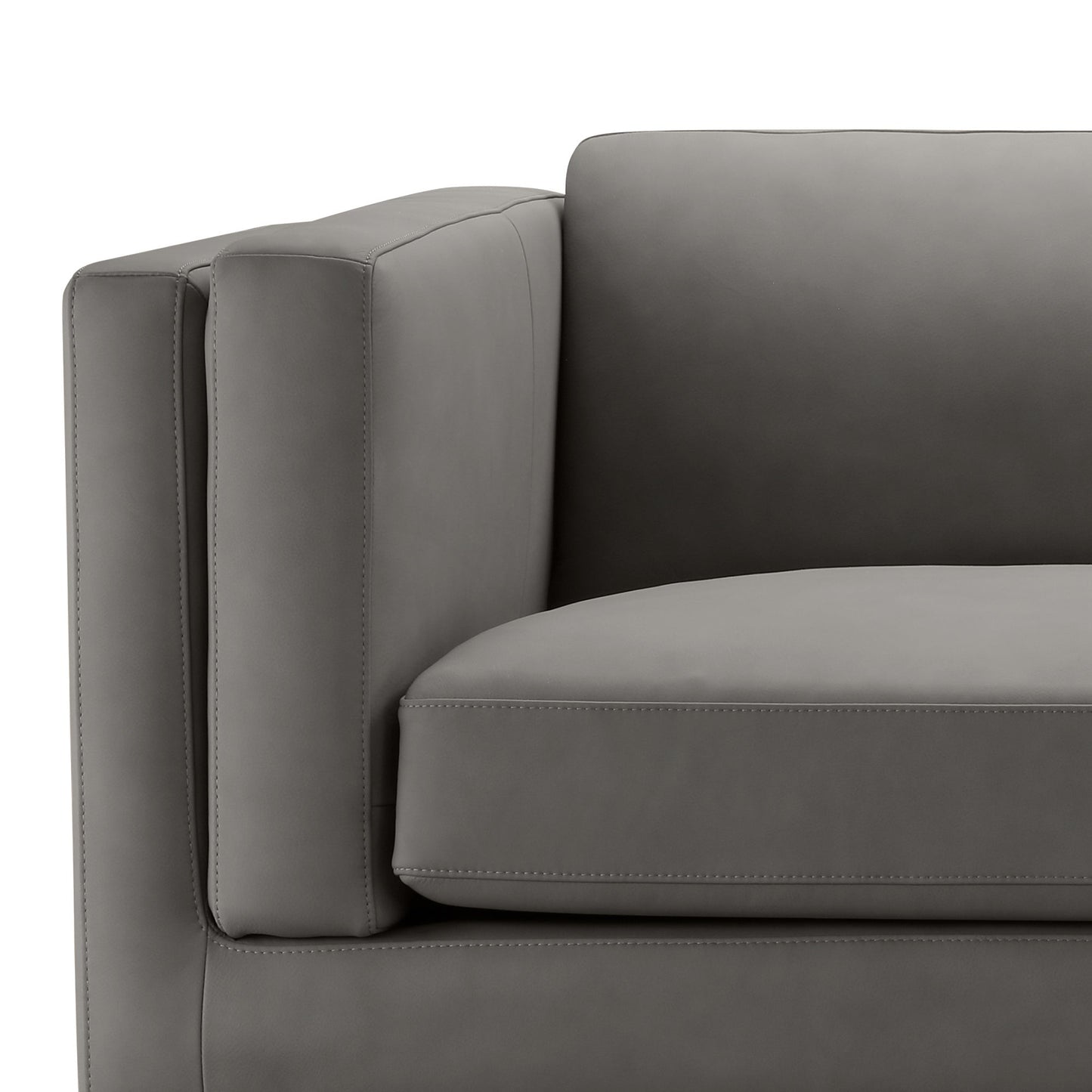 Canapé Boyd en cuir pleine fleur - Gris