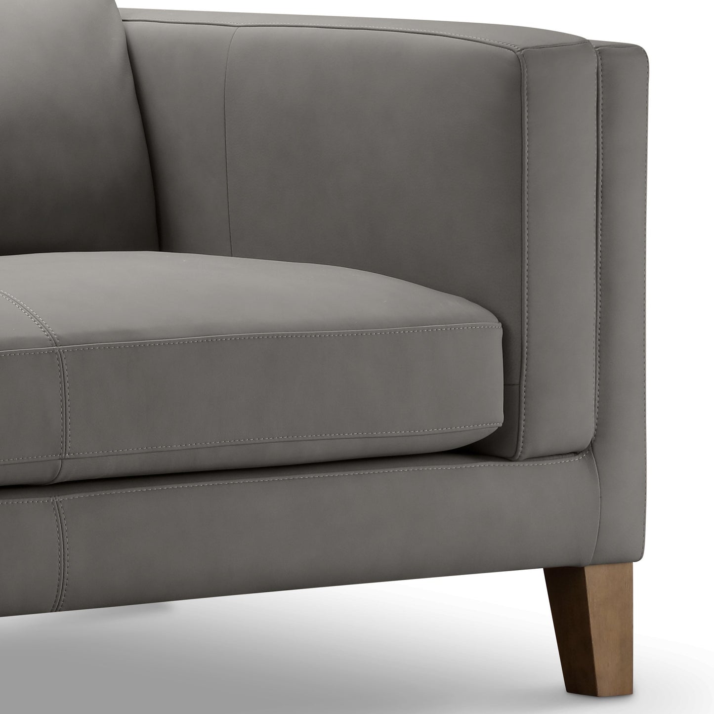 Canapé Boyd en cuir pleine fleur - Gris