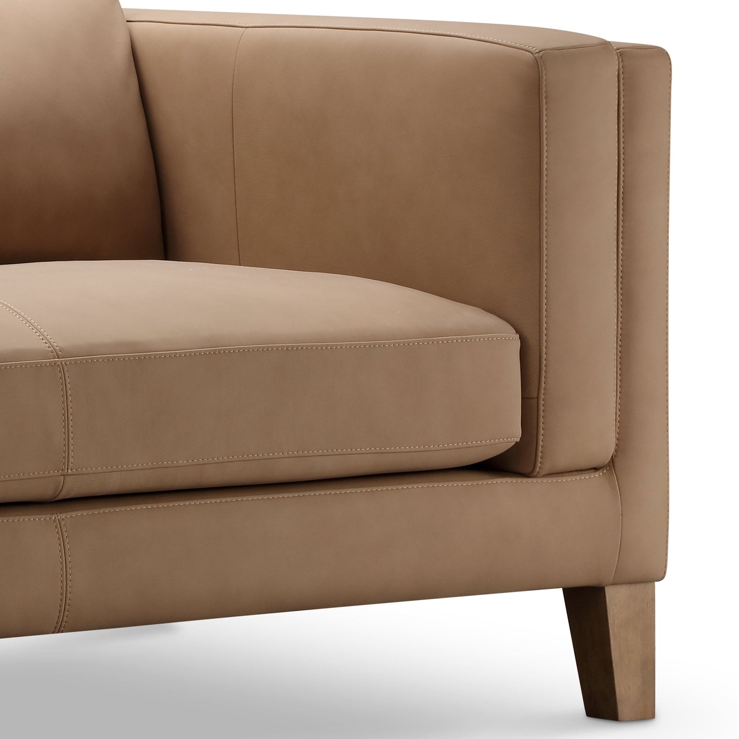 Canapé Boyd en cuir pleine fleur - Marron selle