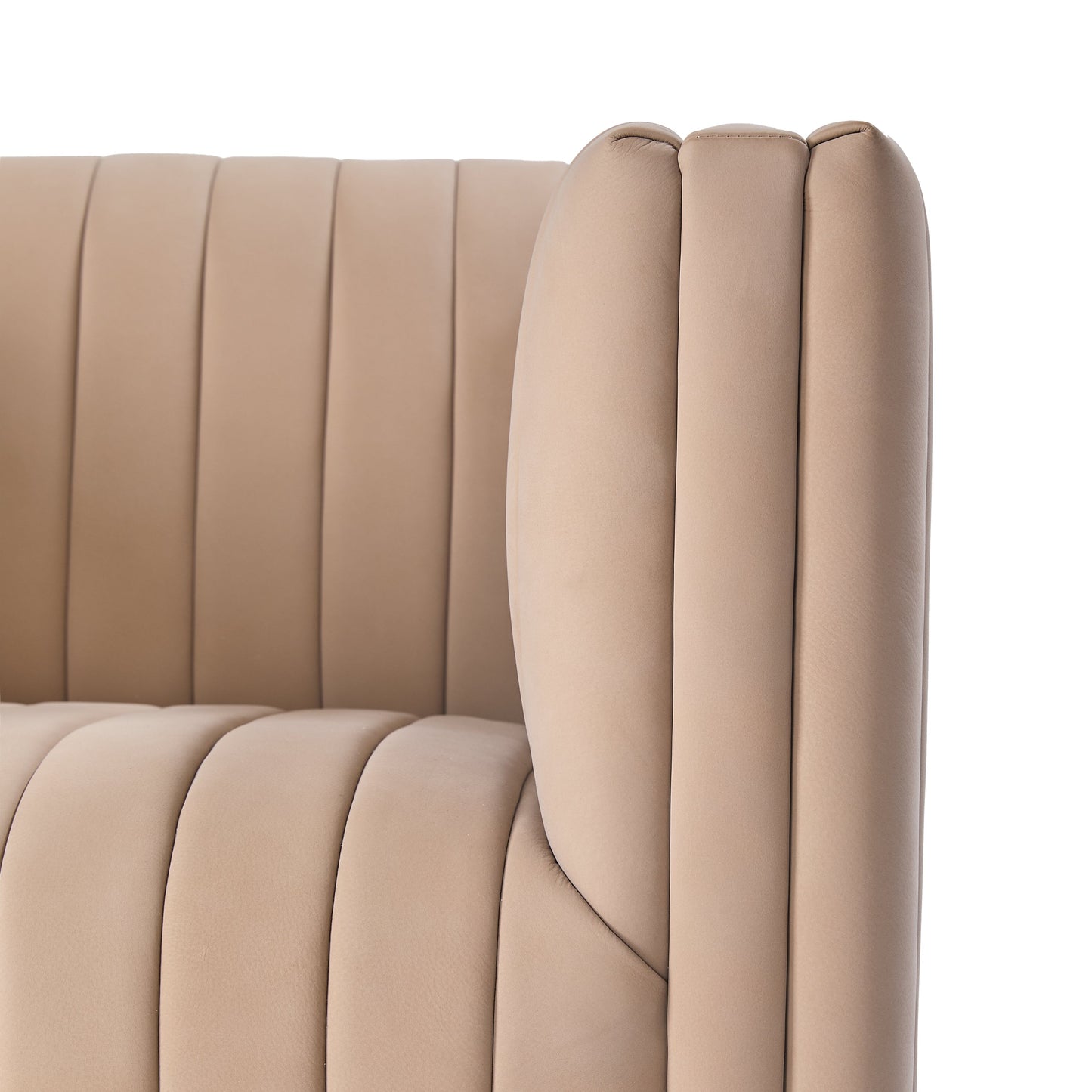 Fauteuil pivotant à canaux en cuir pleine fleur Vail