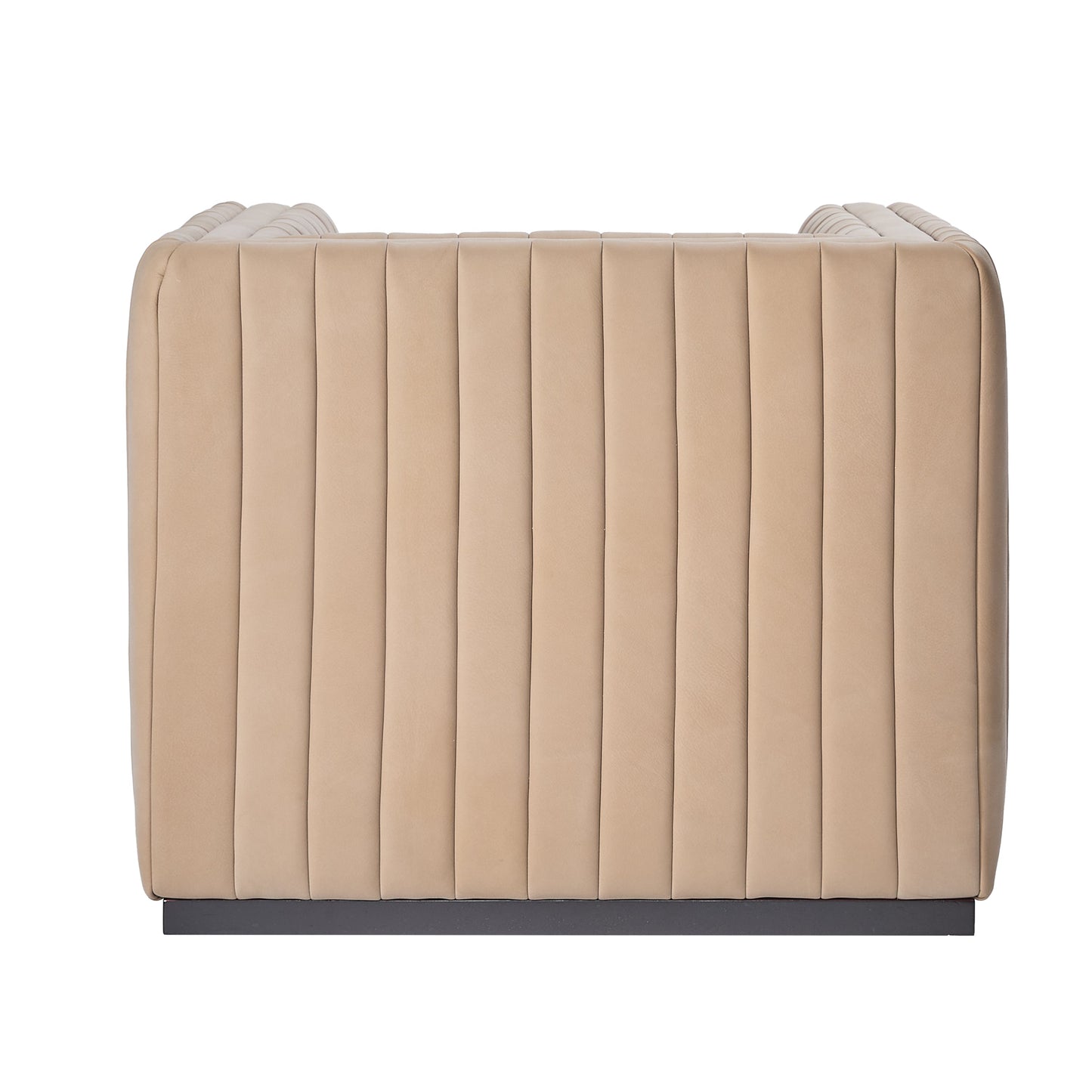 Fauteuil pivotant à canaux en cuir pleine fleur Vail