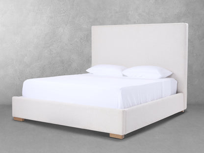 Lit à panneaux tissés texturés JoJo Fletcher Luciano, format Queen, couleur crème