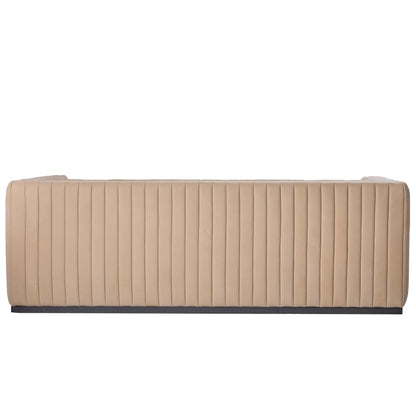 Canapé Vail en cuir pleine fleur à canaux