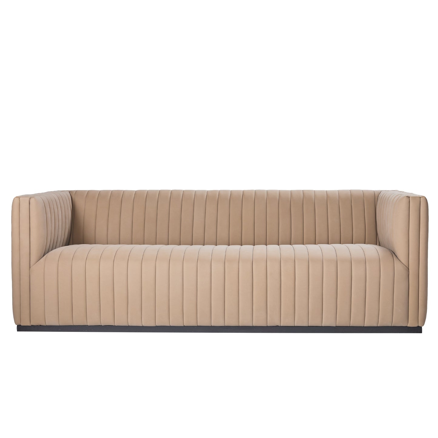 Canapé Vail en cuir pleine fleur à canaux