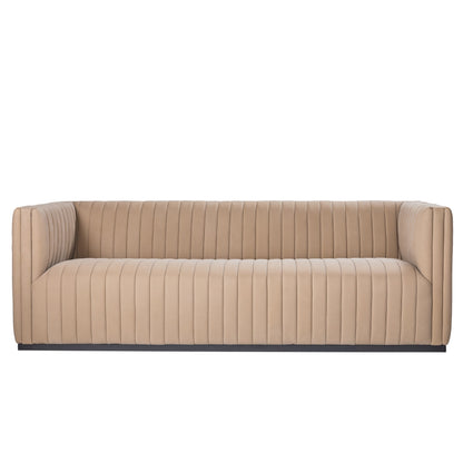 Canapé Vail en cuir pleine fleur à canaux