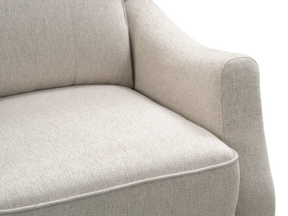 Fauteuil inclinable Calvin en tissu capitonné - Crème