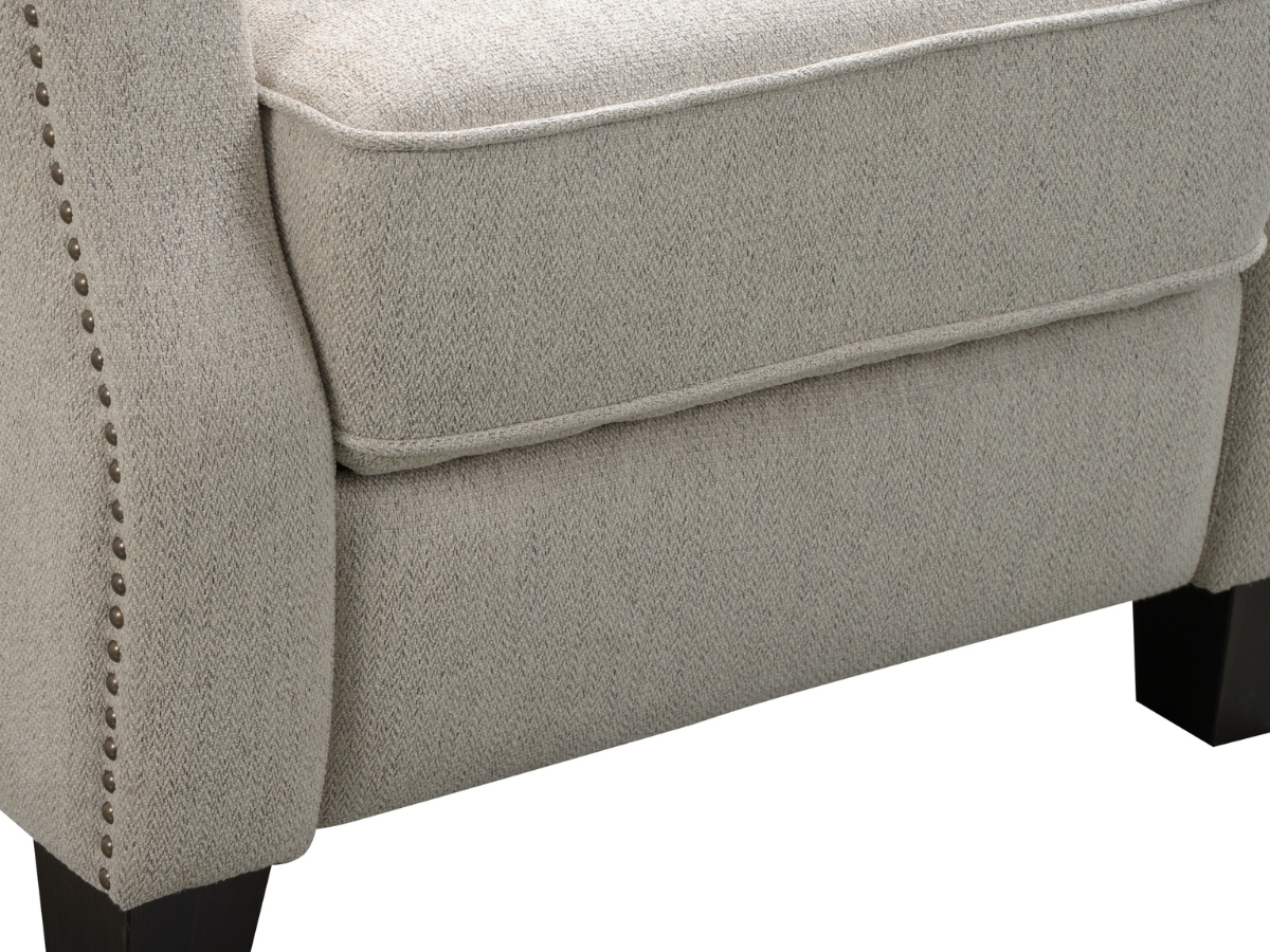 Fauteuil inclinable Calvin en tissu capitonné - Crème