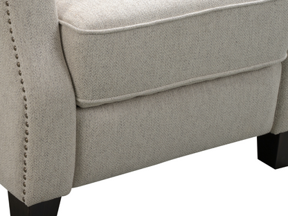 Fauteuil inclinable Calvin en tissu capitonné - Crème