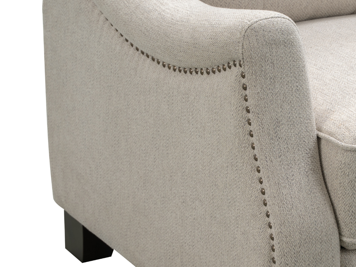 Fauteuil inclinable Calvin en tissu capitonné - Crème