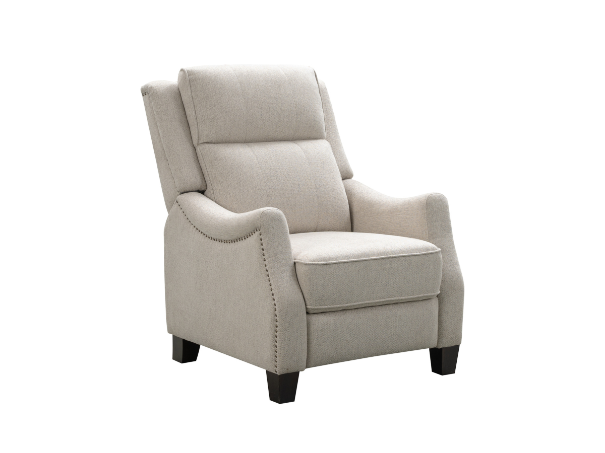 Fauteuil inclinable Calvin en tissu capitonné - Crème