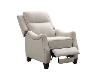 Fauteuil inclinable Calvin en tissu capitonné - Crème