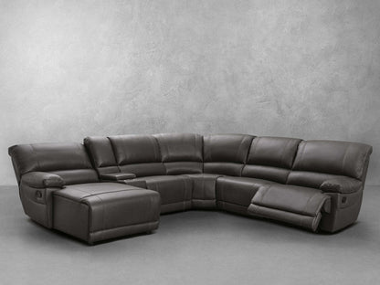 Canapé d'angle inclinable manuel Cooper - Marron