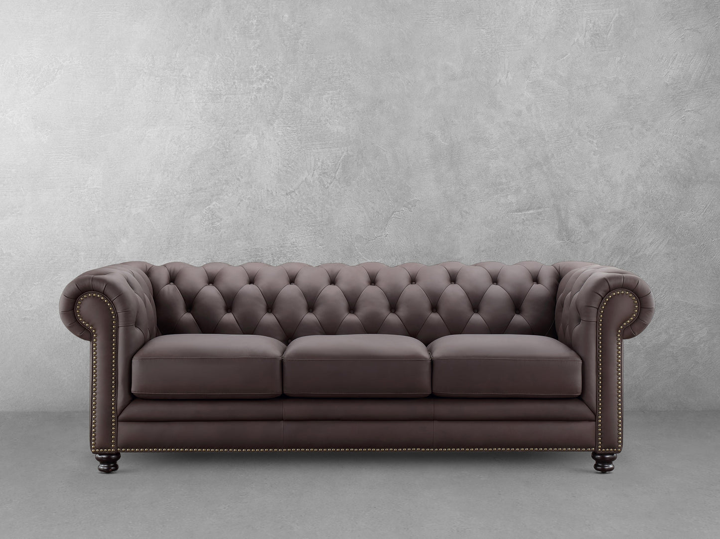Canapé Chesterfield en cuir Culver, marron