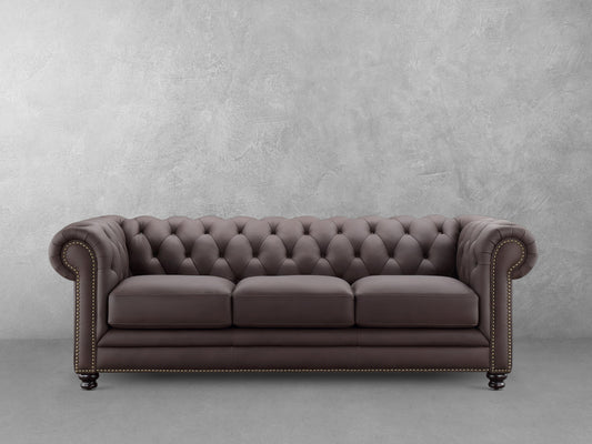 Canapé Chesterfield en cuir Culver, marron